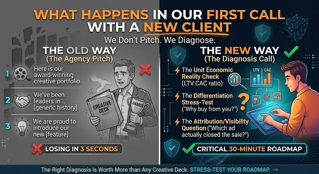 No Pitch. No Deck. Here's Exactly What Happens in Our First Call With a New Client