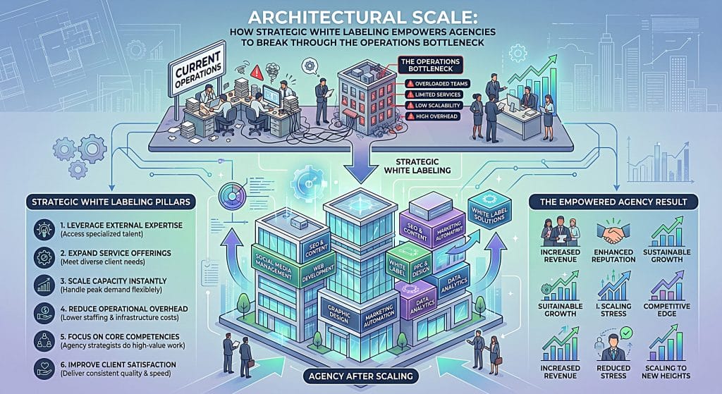 Architectural Scale: How Strategic White Labeling Helps Agencies Break Through the Operations Bottleneck