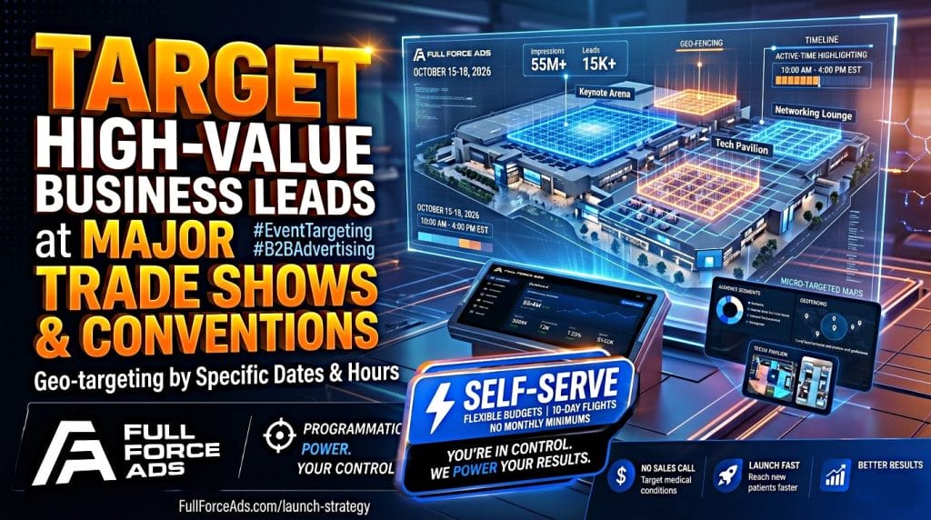 Geo-target a major industry trade show or convention center