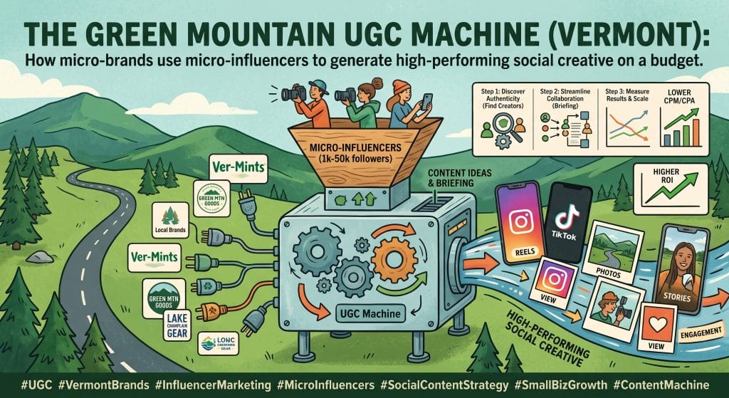 The Green Mountain UGC Machine (Vermont): How micro-brands use micro-influencers to generate high-performing social creative on a budget.