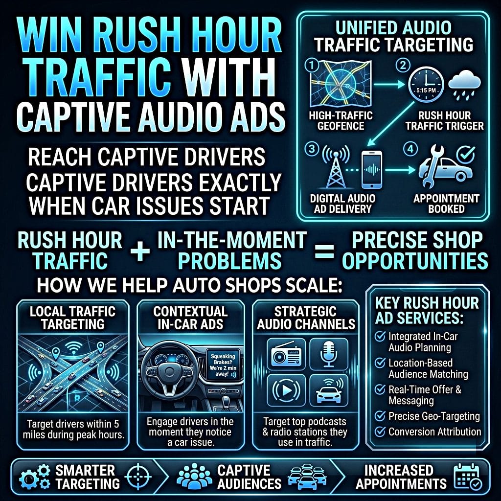 The ultimate captive audience: how auto repair shops can win rush hour with audio advertising