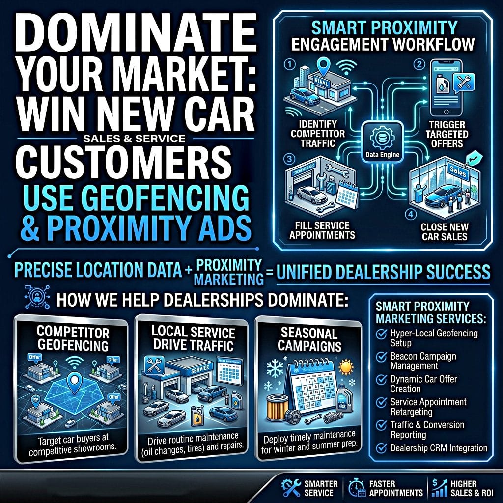 Geofencing competitor dealerships for car dealerships