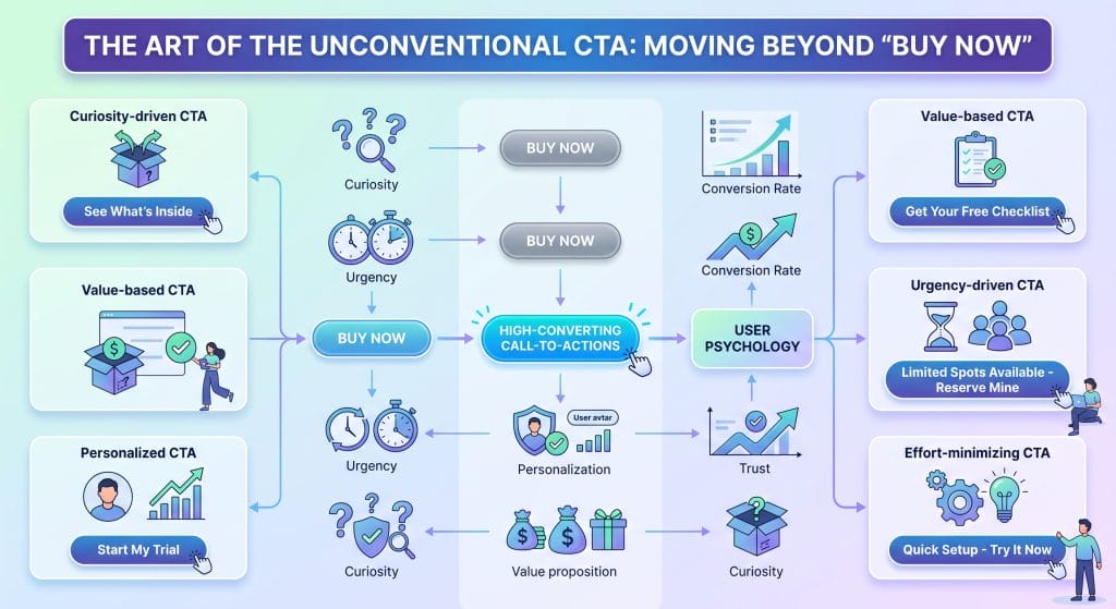 The Art of the Unconventional CTA: Moving beyond "Buy Now" to high-converting Call-to-Actions that align with user psychology.